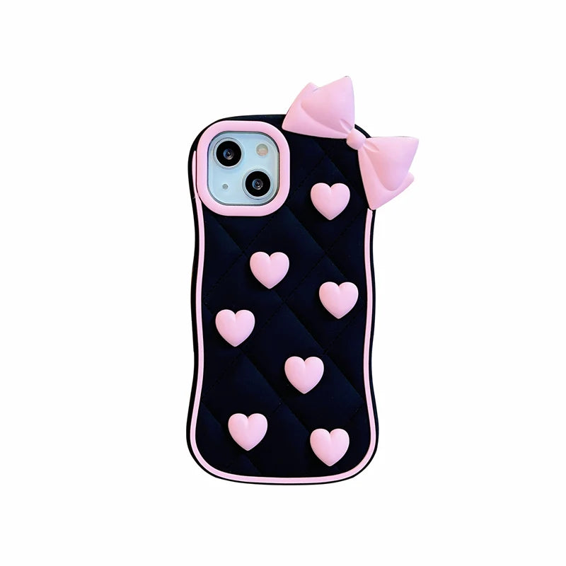 3D Cute Bowknot Heart Case T002