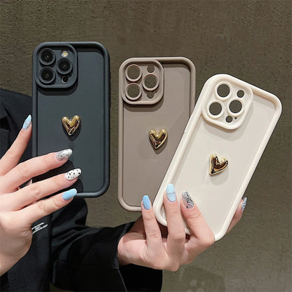 3D Gold Heart Case T01