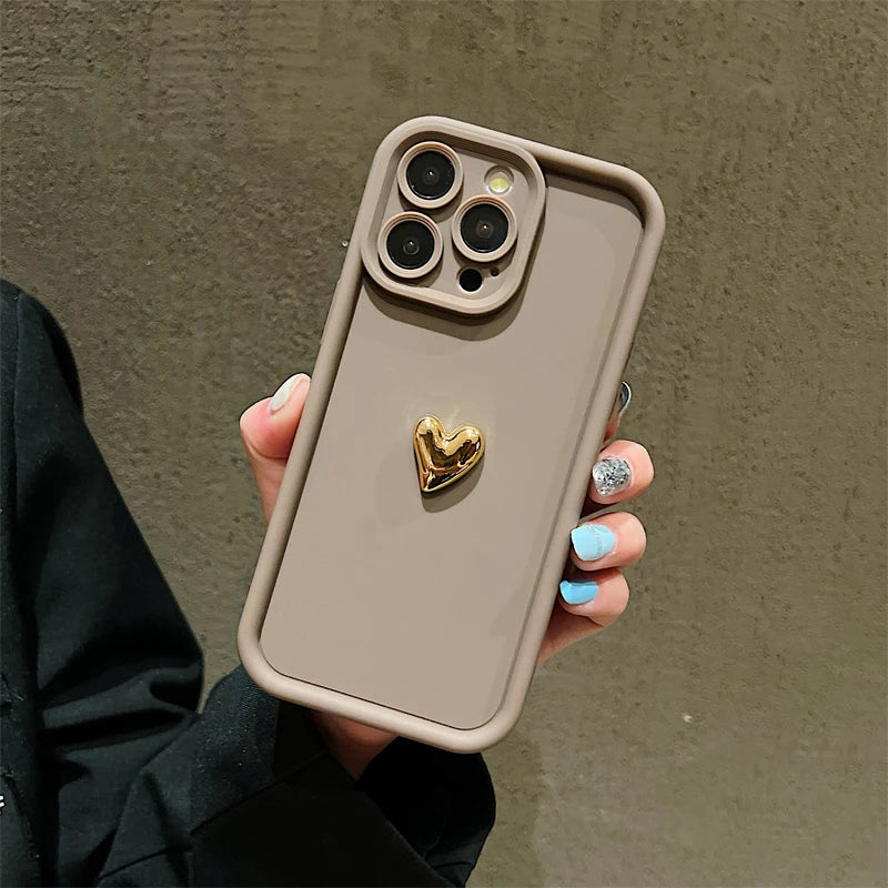 3D Gold Heart Case T01