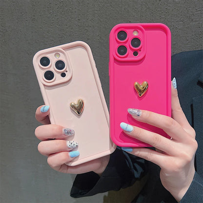 3D Gold Heart Case T01