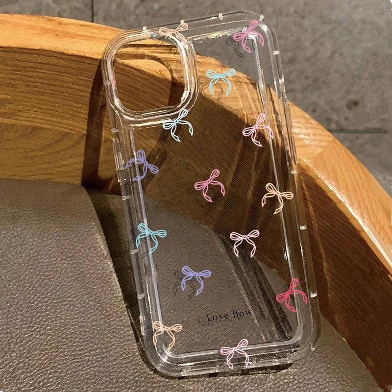 Colorful Bow Print Clear Case 01