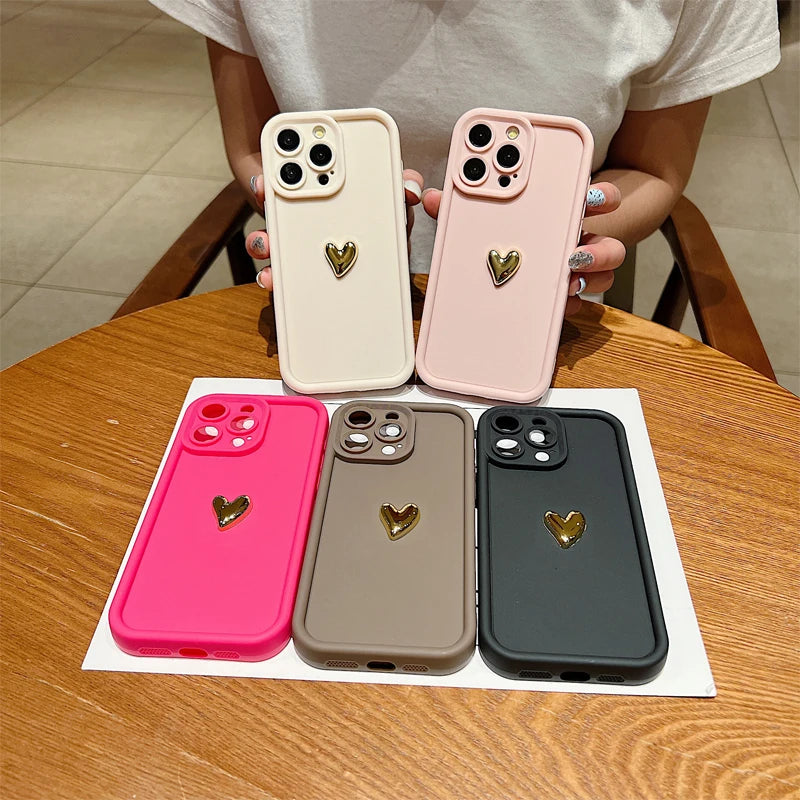 3D Gold Heart Case T01