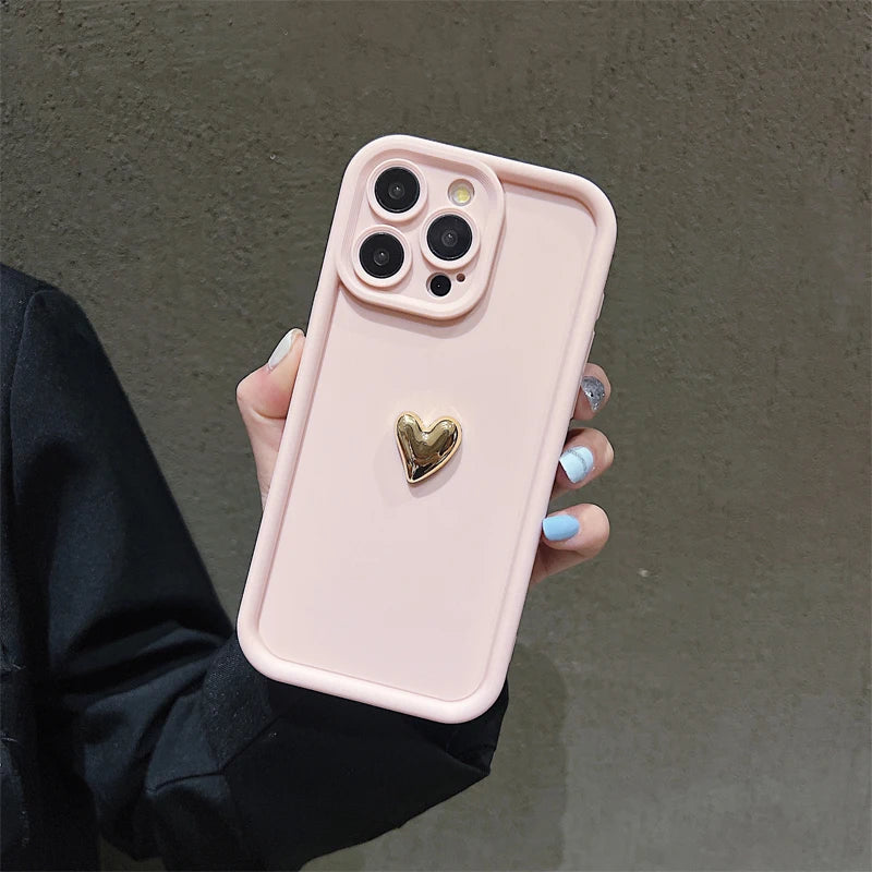 3D Gold Heart Case T01