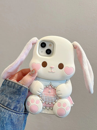 Cute 3D Plush Ear Rabbit Case C03