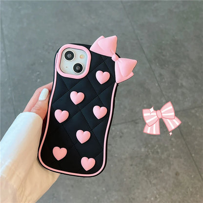 3D Cute Bowknot Heart Case T002