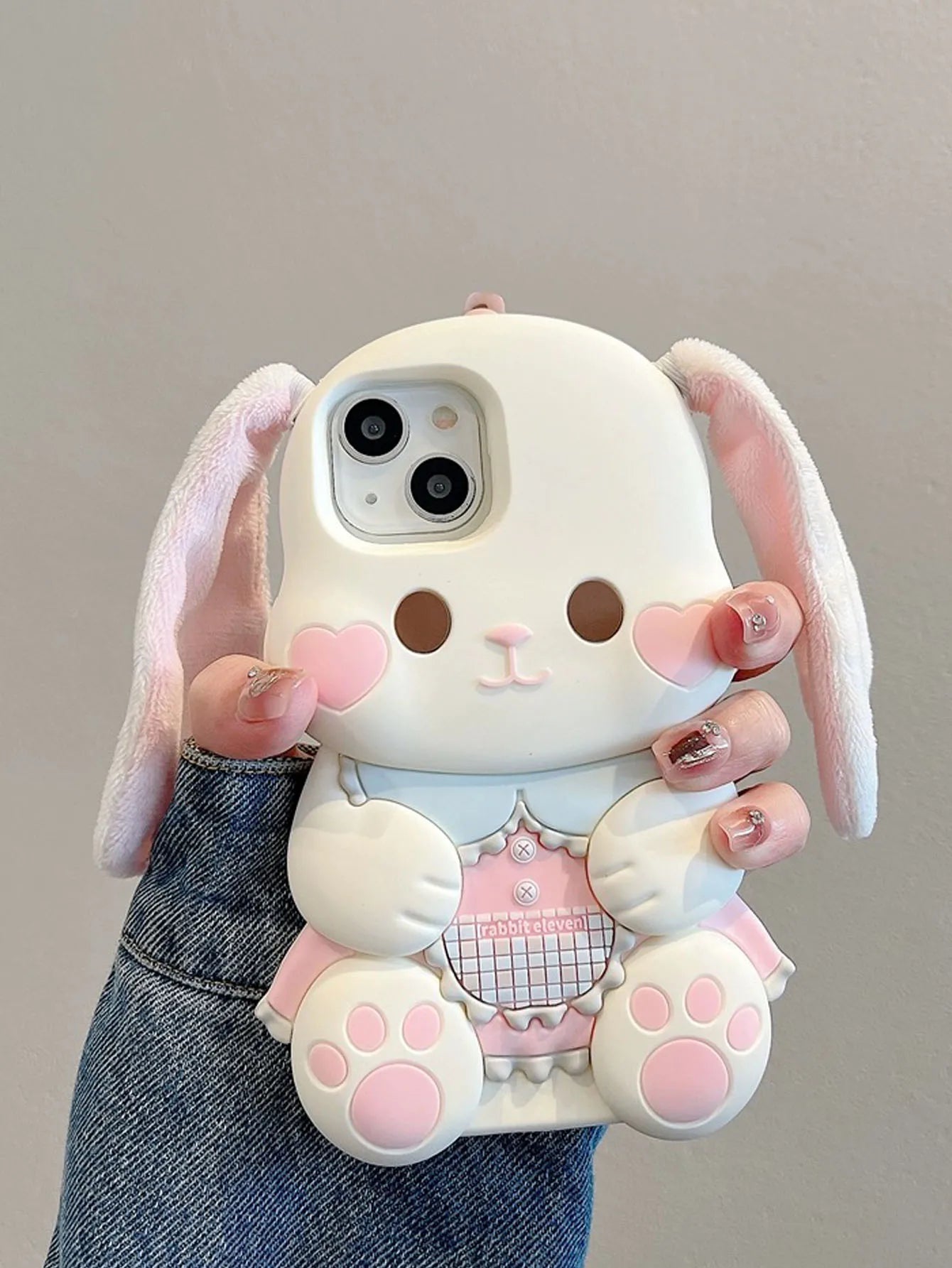 Cute 3D Plush Ear Rabbit Case C03