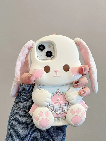 Cute 3D Plush Ear Rabbit Case C03