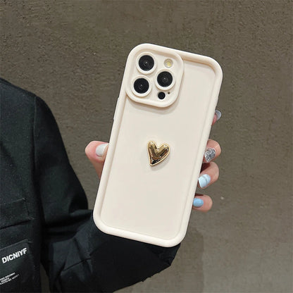 3D Gold Heart Case T01