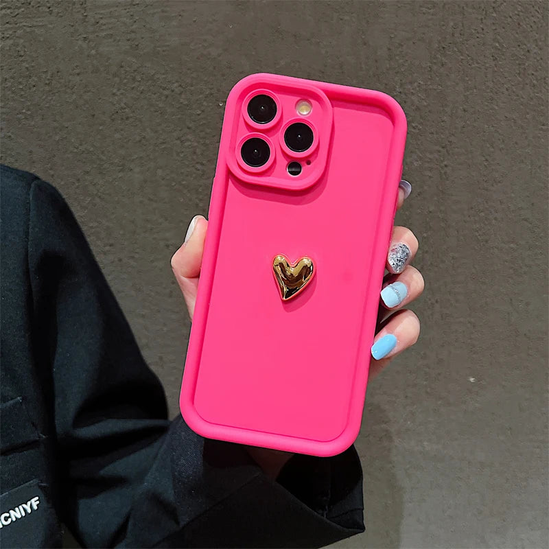 3D Gold Heart Case T01