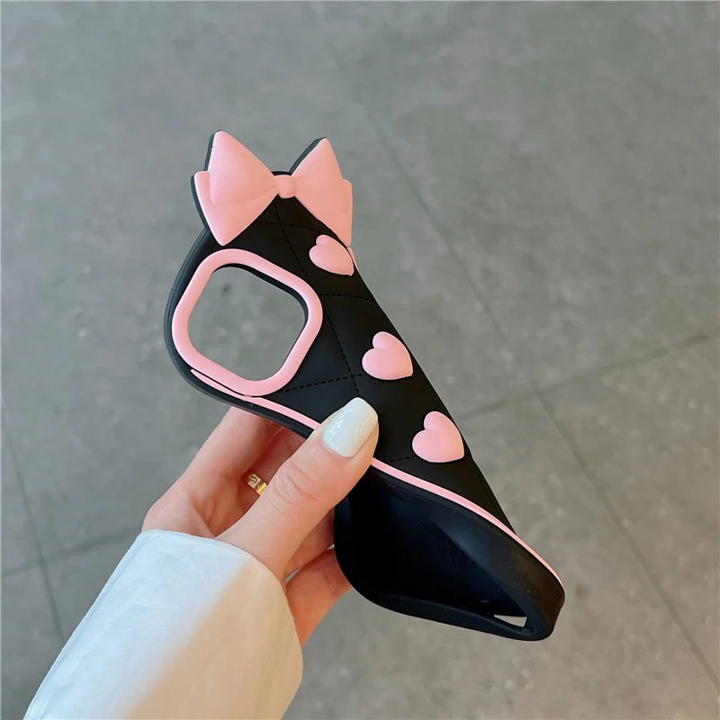 3D Cute Bowknot Heart Case T002